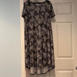 Large LulaRoe Black dress with White Squared Patterns